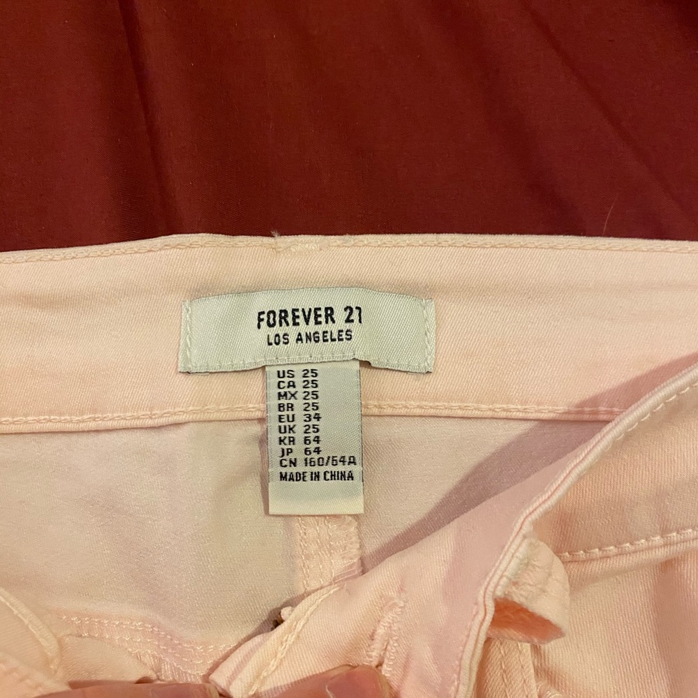 Pink forever 21 skinny jeans
